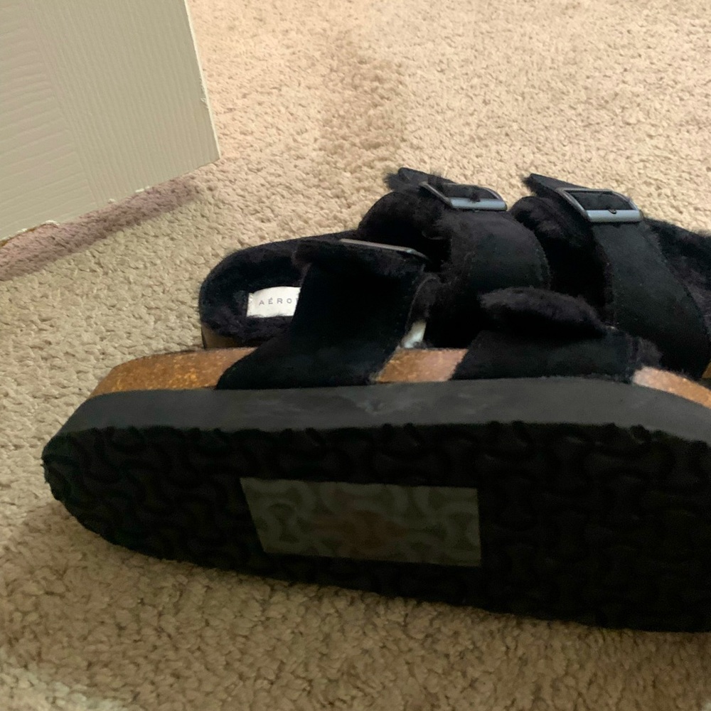 Never worn sturdy furry slides from Aeropostale